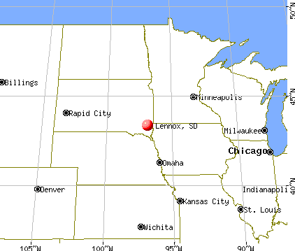 Lennox, South Dakota map