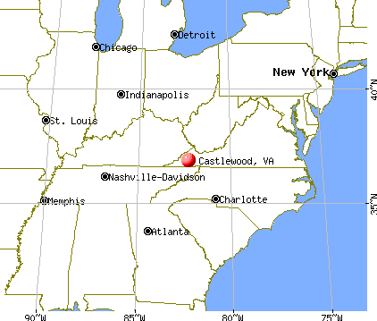 Castlewood, Virginia map