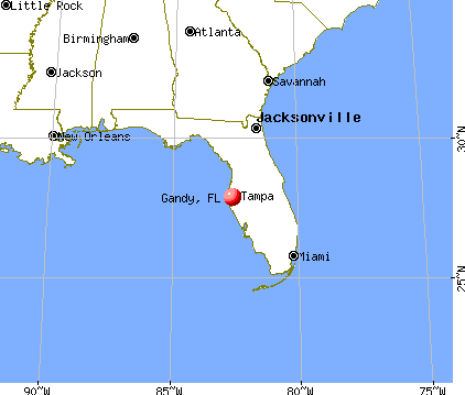 Gandy, Florida map