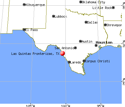 Las Quintas Fronterizas, Texas map