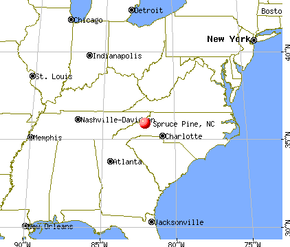 Spruce Pine, North Carolina map