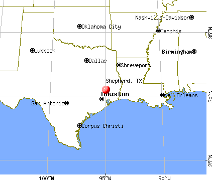 Shepherd, Texas map