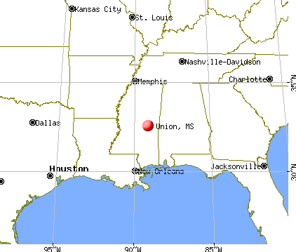 Union, Mississippi map