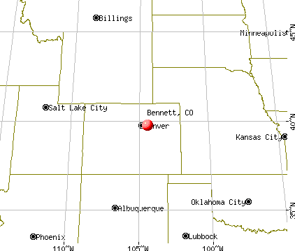 Bennett, Colorado map
