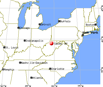 Salem, West Virginia map