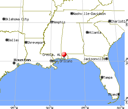 Creola, Alabama map