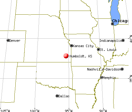 Humboldt, Kansas map