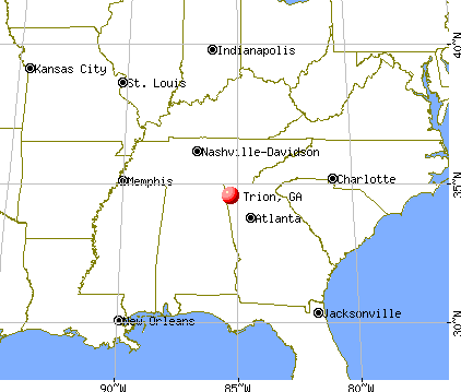Trion, Georgia map
