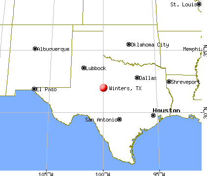 Winters, Texas map