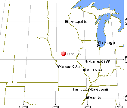 Leon, Iowa map