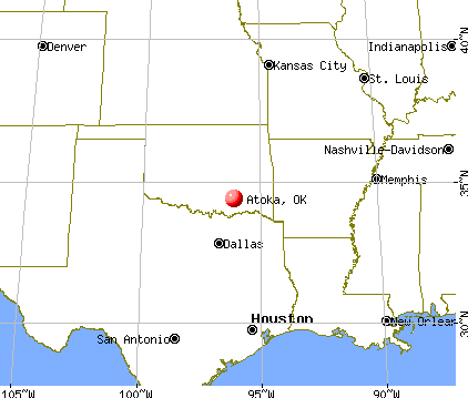 Atoka, Oklahoma map