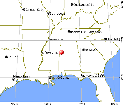 Reform, Alabama map