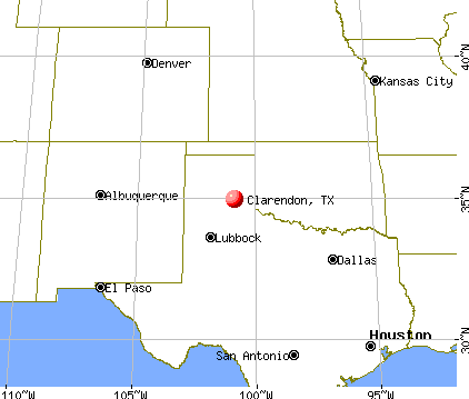 Clarendon, Texas map