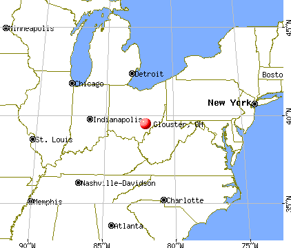 Glouster, Ohio map