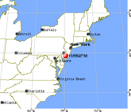Folsom, New Jersey map