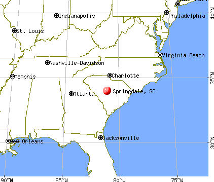 Springdale, South Carolina map