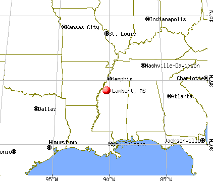Lambert, Mississippi map