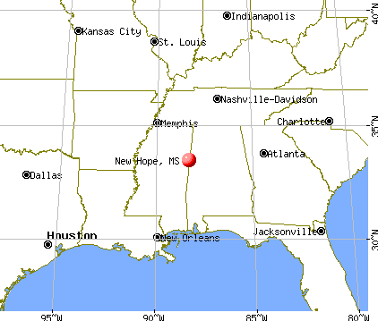 New Hope, Mississippi map