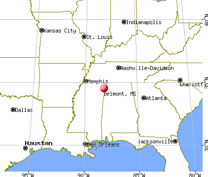 Belmont, Mississippi map