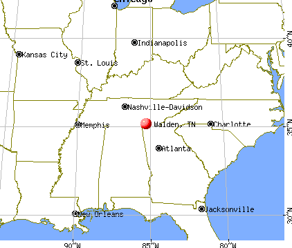 Walden, Tennessee map