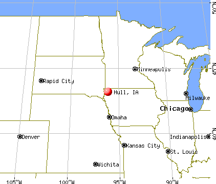 Hull, Iowa map
