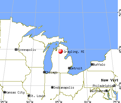 Grayling, Michigan map