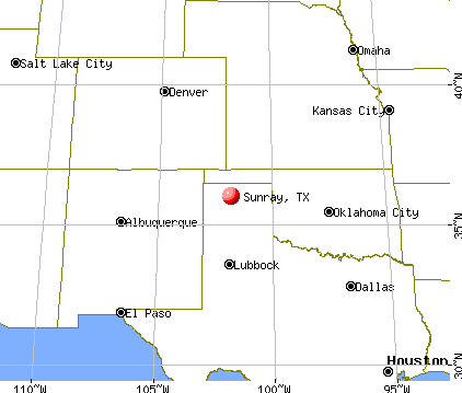 Sunray, Texas map