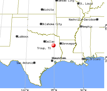 Troup, Texas map