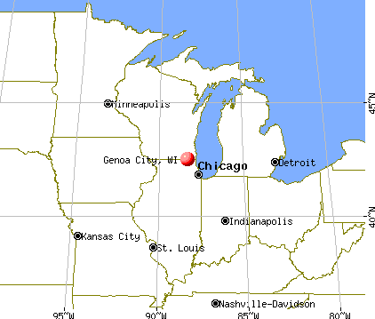 Genoa City, Wisconsin map