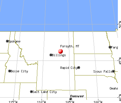 Forsyth, Montana map