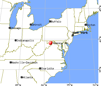 Romney, West Virginia map