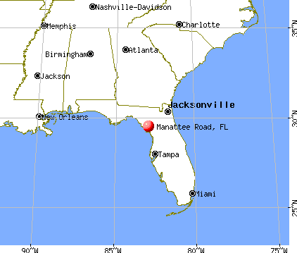Manattee Road, Florida map