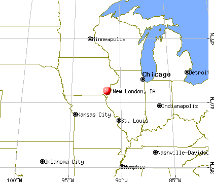 New London, Iowa map