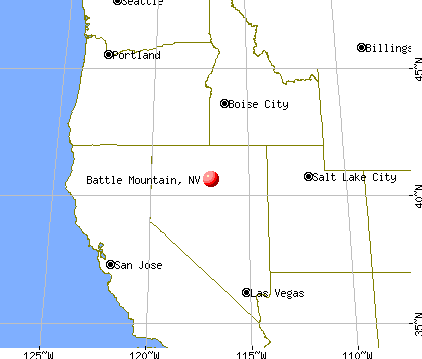 Battle Mountain, Nevada map