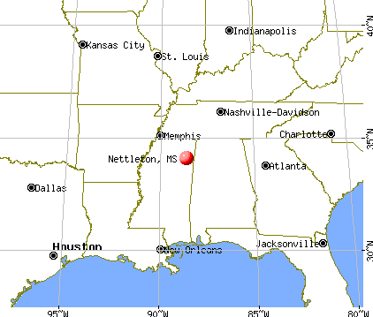 Nettleton, Mississippi map