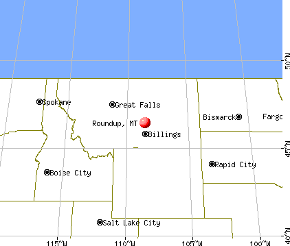Roundup, Montana map