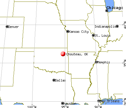 Chouteau, Oklahoma map