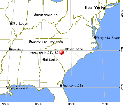 Monarch Mill, South Carolina map