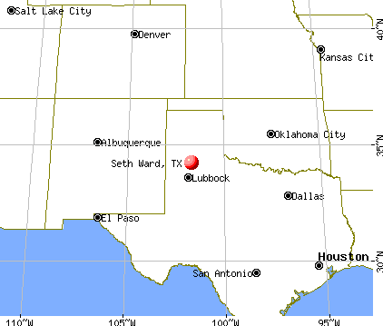 Seth Ward, Texas map