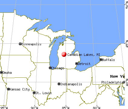 Canadian Lakes, Michigan map
