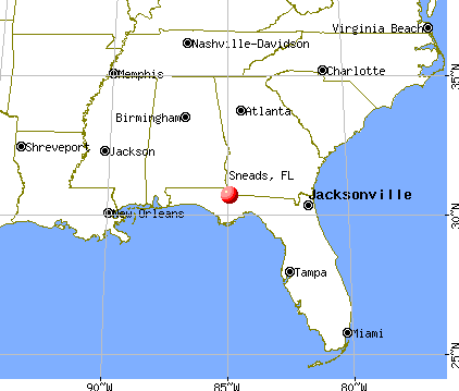 Sneads, Florida map