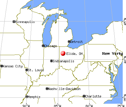 Elida, Ohio map