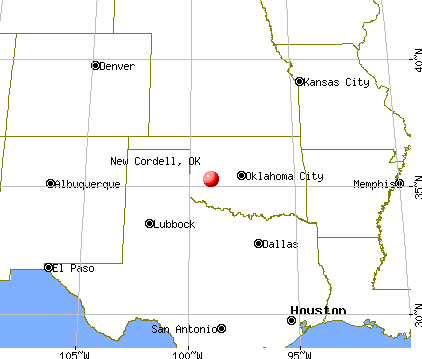New Cordell, Oklahoma map