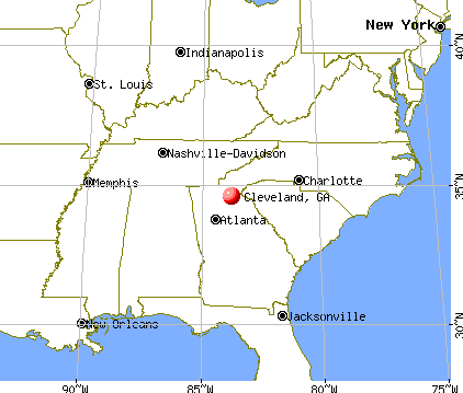 Cleveland, Georgia map