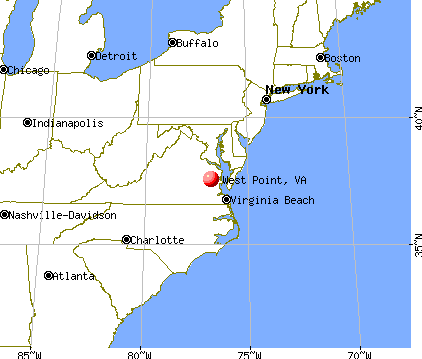 West Point, Virginia map