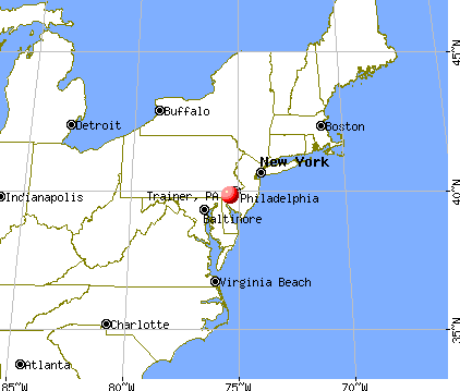 Trainer, Pennsylvania map