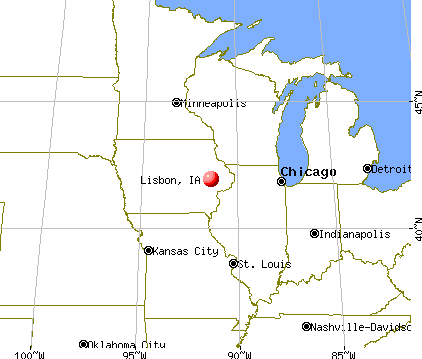 Lisbon, Iowa map
