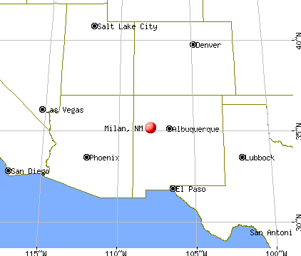 Milan, New Mexico map