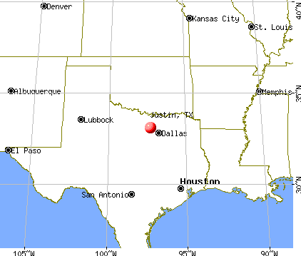 Justin, Texas map