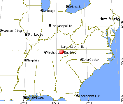 Lake City, Tennessee map